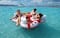 78" Solstice White & Red Super Chill Quarto Swimming Pool Float